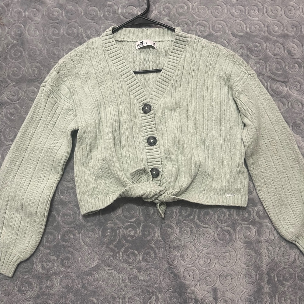 Mint green Hollister crop top sweater